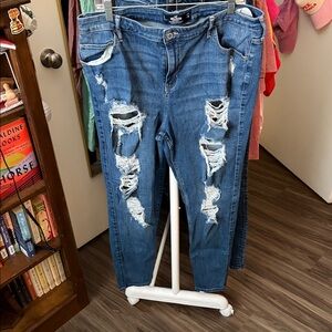 Hollister Ripped Blue Boyfriend Jeans